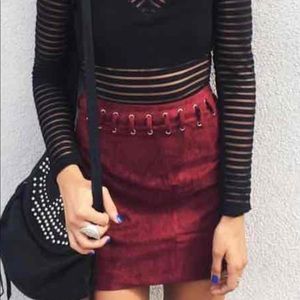 LF faux suede skirt
