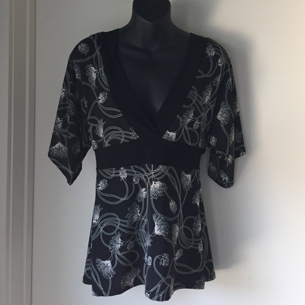 NWT Wet Seal Black Floral Top