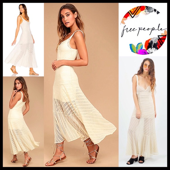 ❌SOLD❌FREE PEOPLE IVORY LACE SLIP MAXI DRESS - Picture 8 of 8