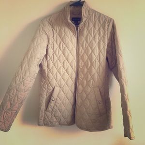 Quilted beige primaloft Land's End jacket