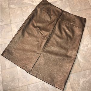 Bronze Faux Leather Skirt