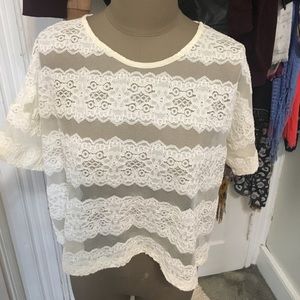 Cream Lace Top
