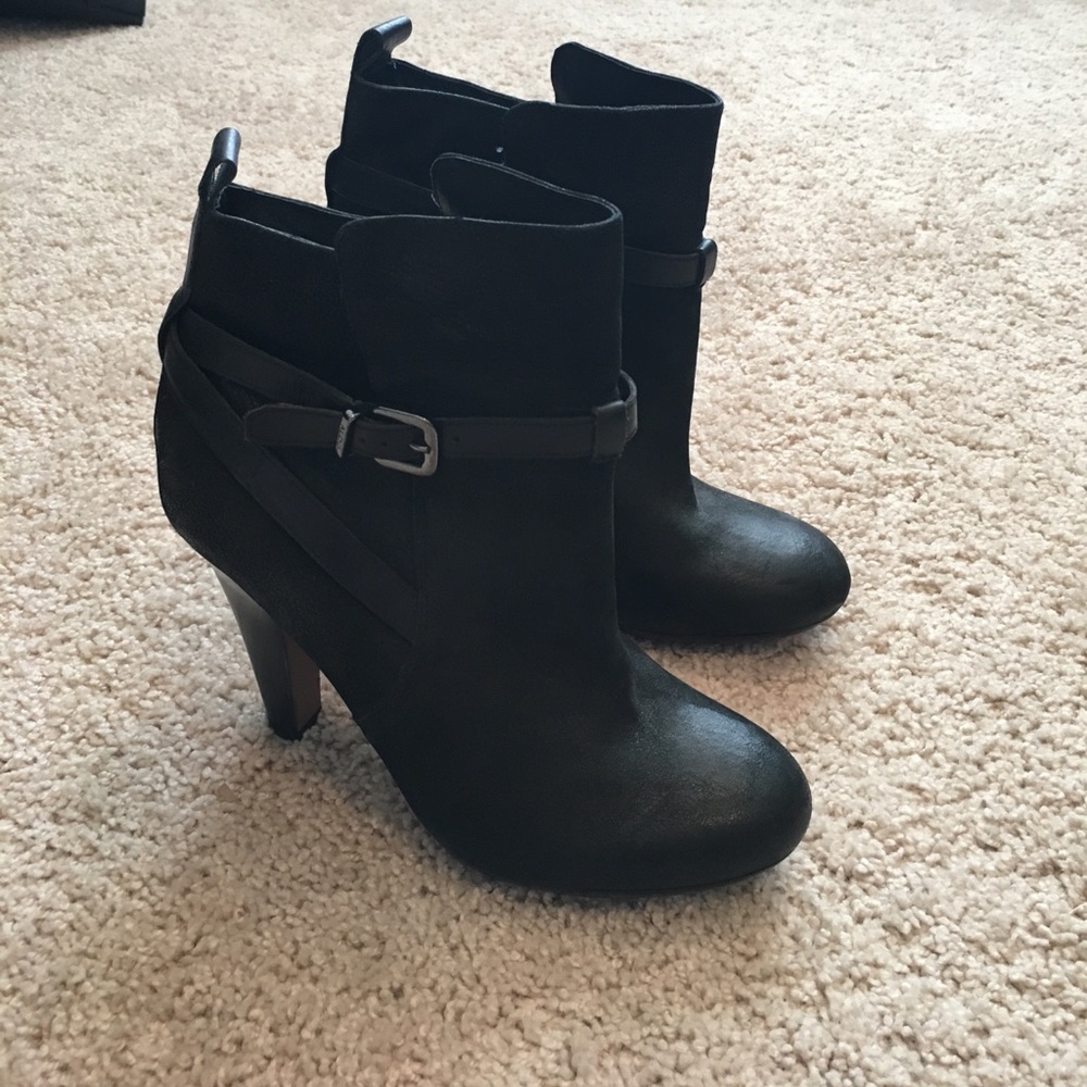 ALDO Black Booties with Side Buckle