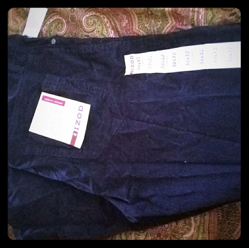 Men's IZOD CORDUROY BLUE DRESS SLACKS 36X32