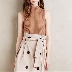 Anthropologie moth mock neck sleeveless sweater