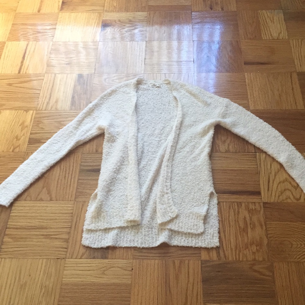 Hollister long cardigan sweater new XS wool ivory