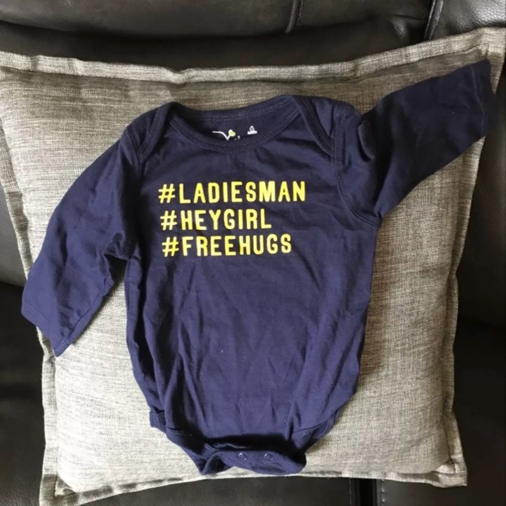 Cute Long Sleeve Hashtag Onesie