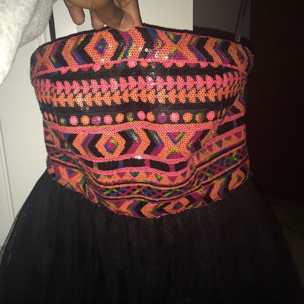 Multi-colored sequins prom dress