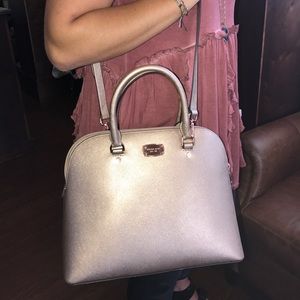 MICHAEL KORS Rose Gold Large Dome Satchel "Cindy"