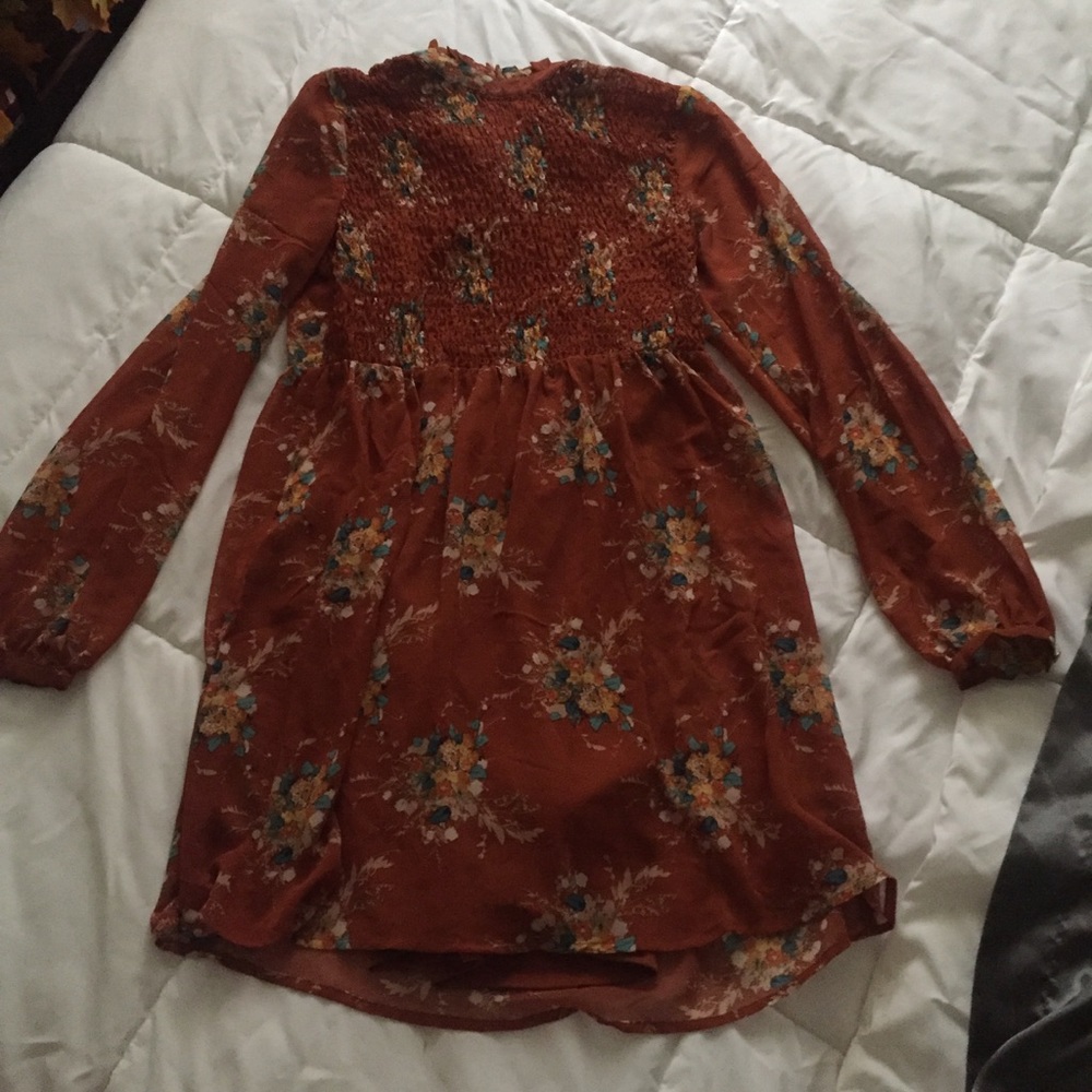 Rust Floral Dress