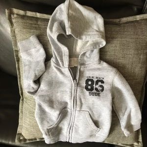 Gray zip up long Sleeve Hoodie