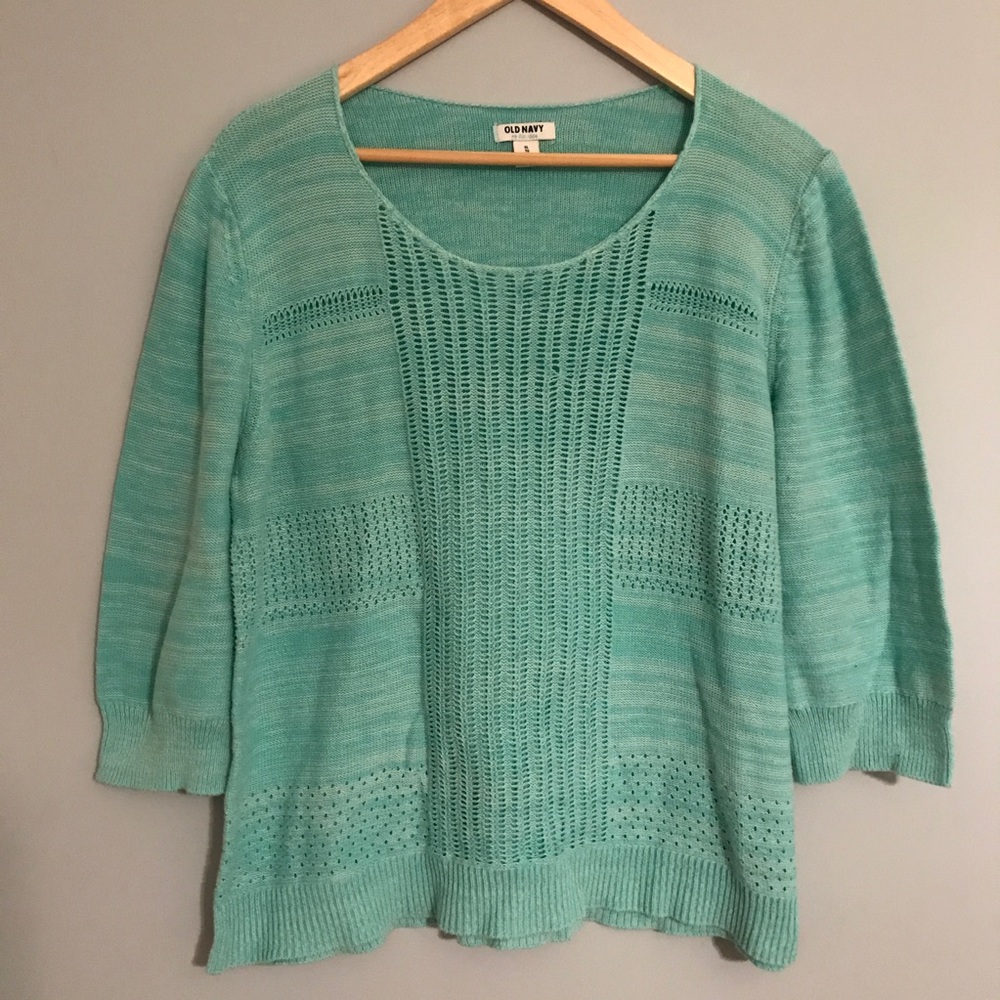 Old Navy Knit Sweater Turquoise Sz XL