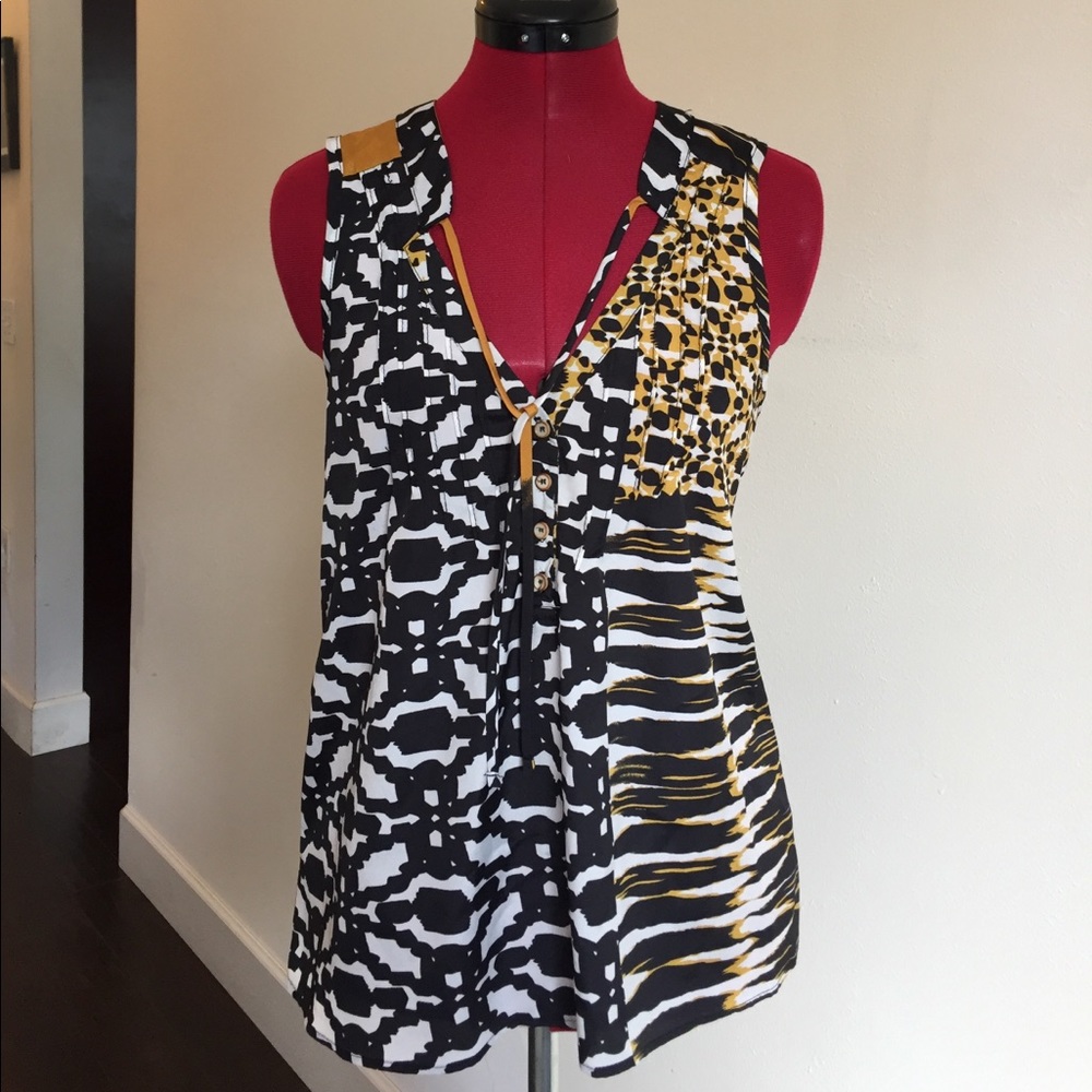 ANTHROPOLOGIE multi colored print tank