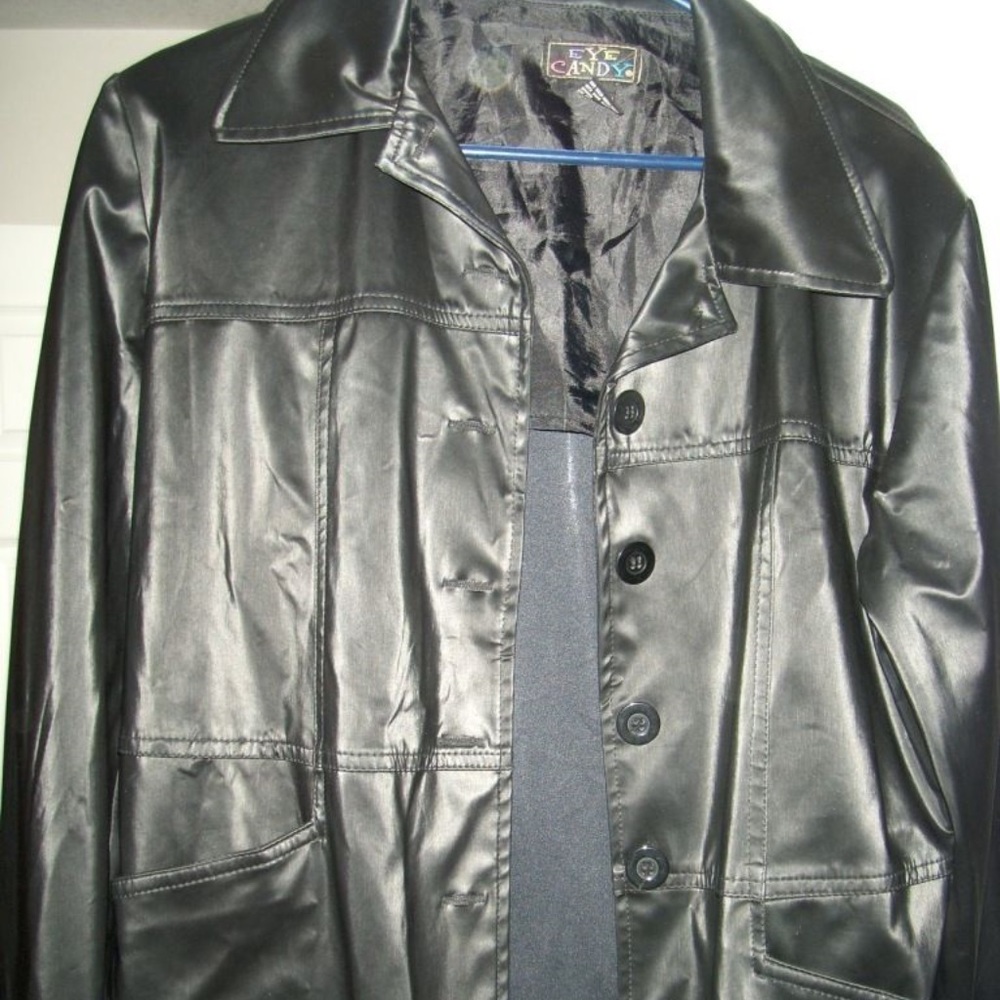 Vintage Eye Candy Black PVC Jacket