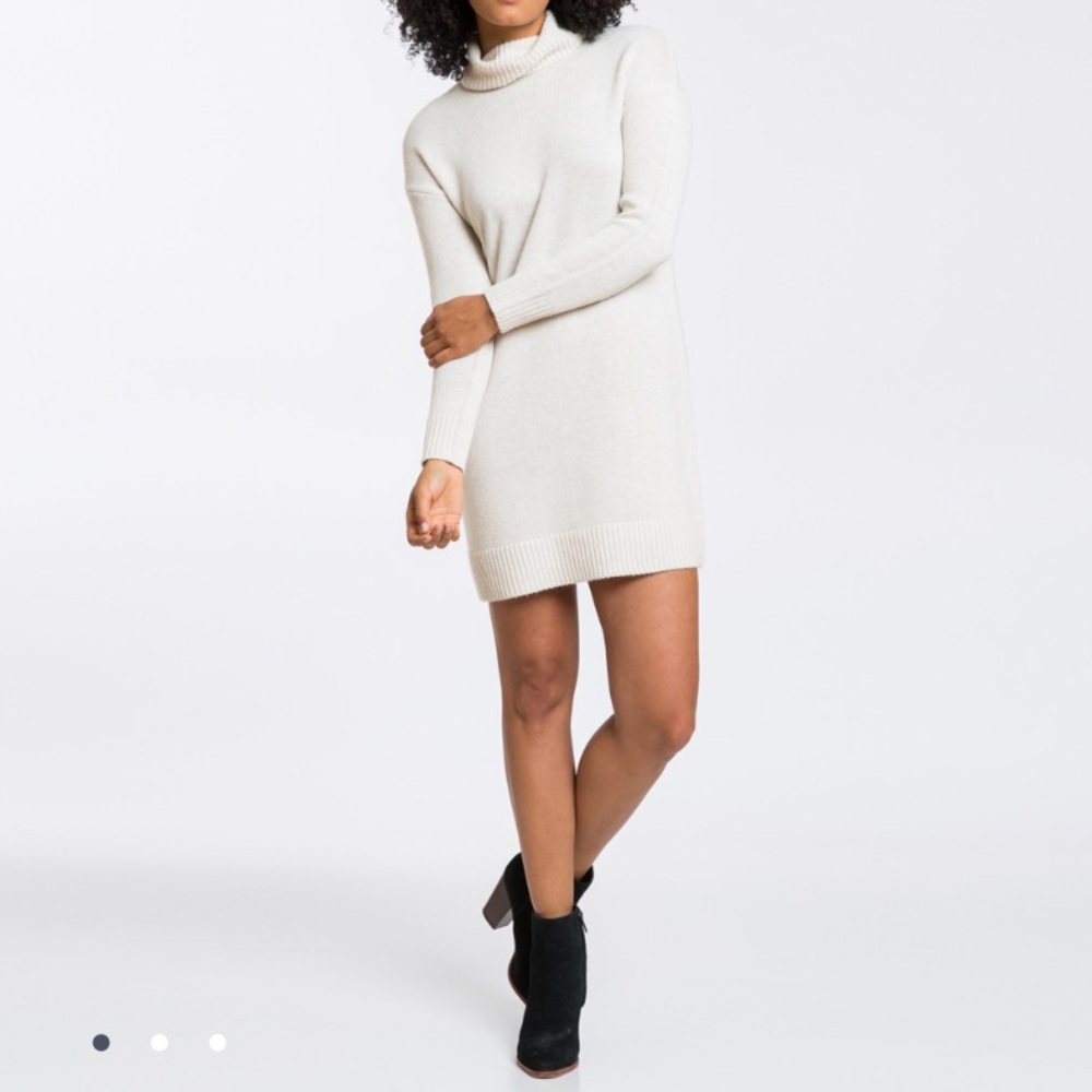 💗SOLD💗 Cream Cashmere Turtleneck Sweater Dress