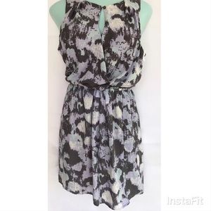 Porridge Anthro Abstract Print Keyhole Mini Dress