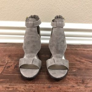 Fergalicious gray suede ankle boots