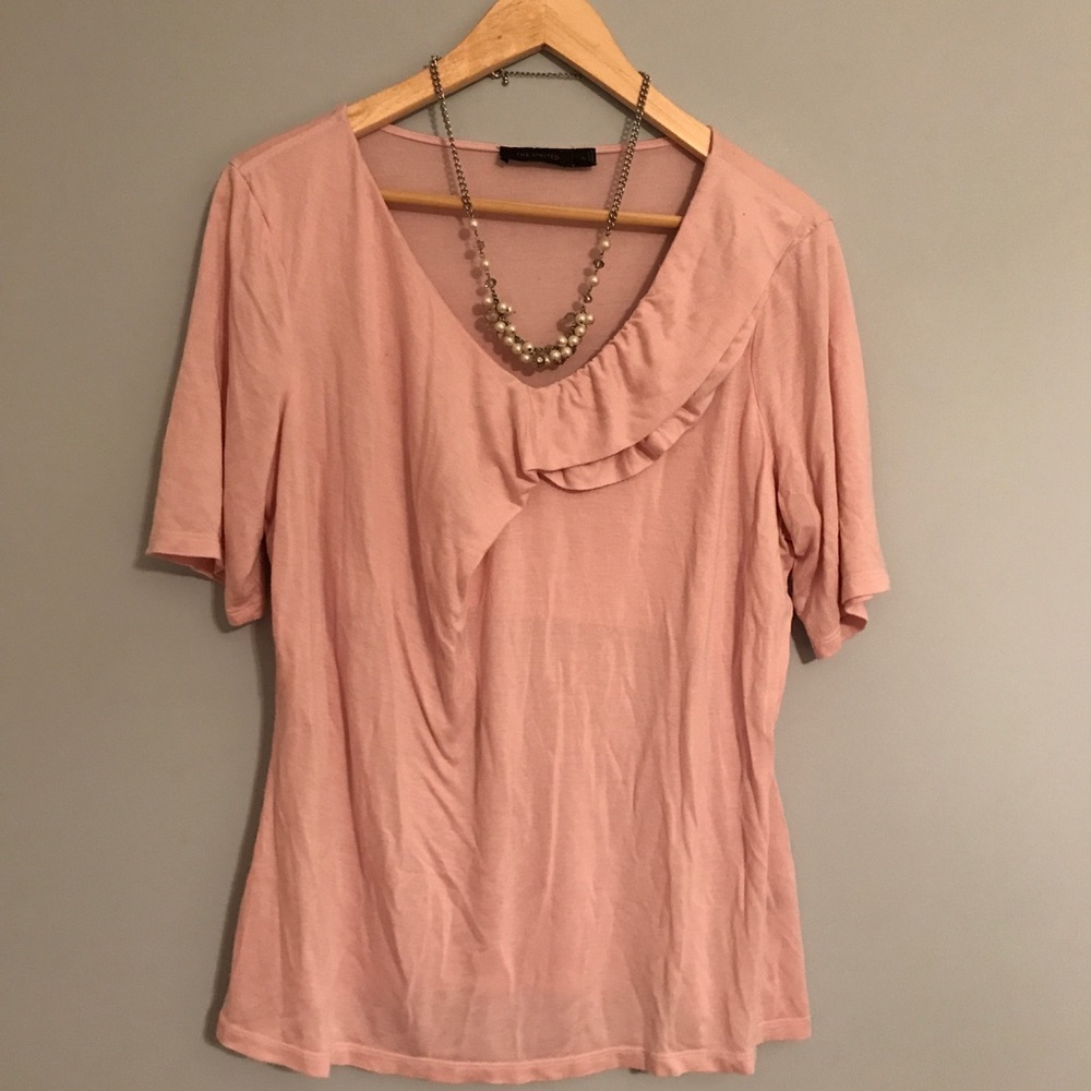 The Limited Pink Ruffle Detail Top Sz XL
