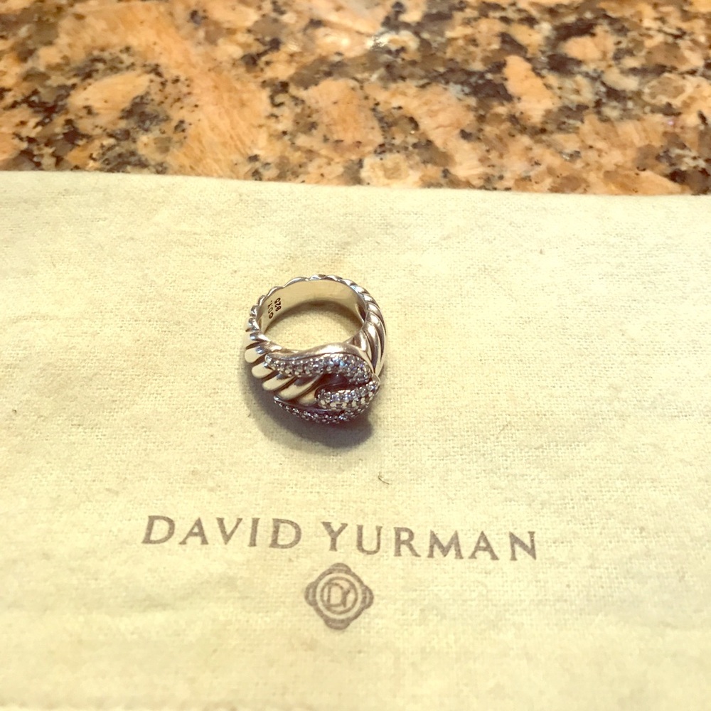 David Yurman Pave Diamond Buckle Ring