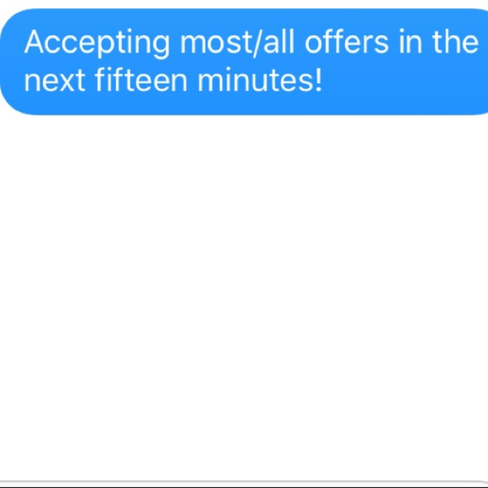 Accepting most lowball offers in next 15 minutes!