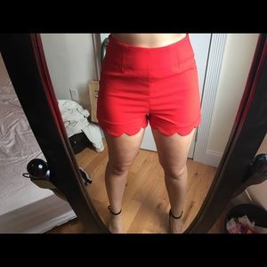 Red scalloped shorts!