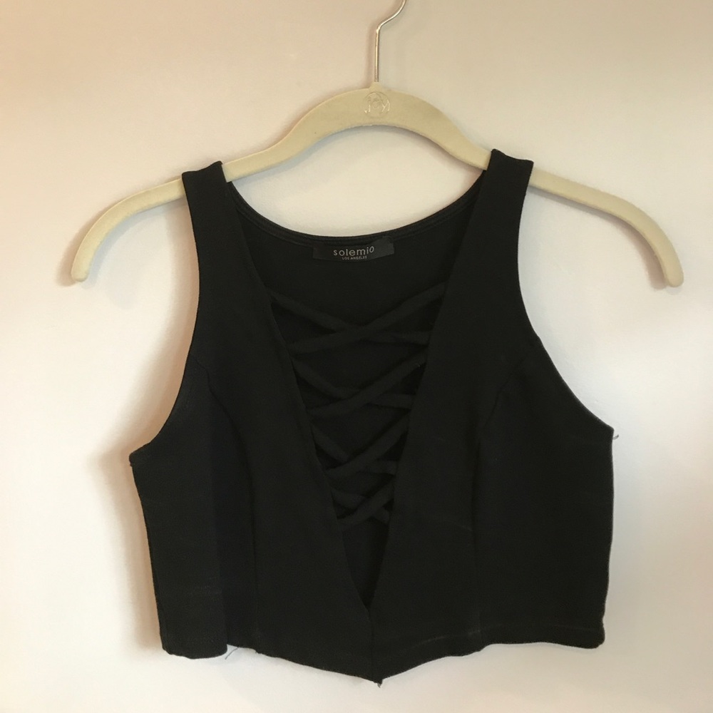 Lace up crop top
