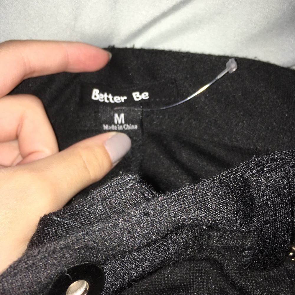 Black straight-leg pants