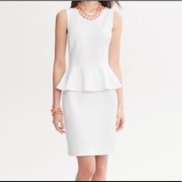 Banana Republic Dresses & Skirts - Banana Republic white peplum dress