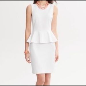 Banana Republic white peplum dress