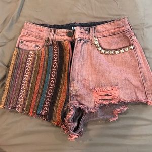 Urban Outfitters BDG purple Aztec jean shorts