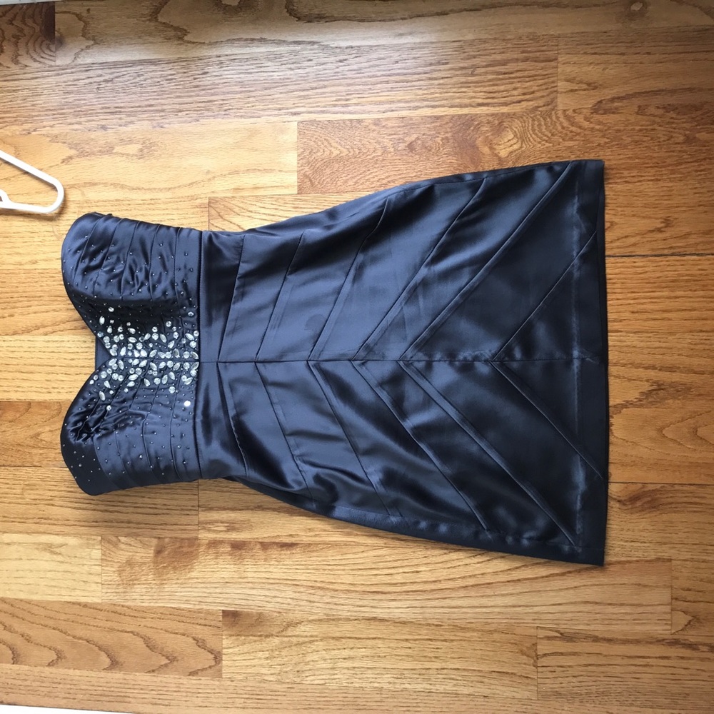 Short dark grey, embellished dress