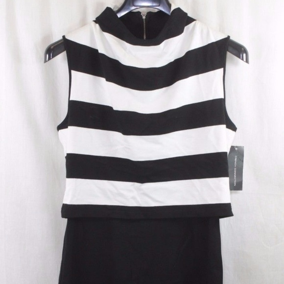 French Connection Dresses & Skirts - FRENCH CONNECTION BLACK WHITE A-LINE DRESS SIZE 10