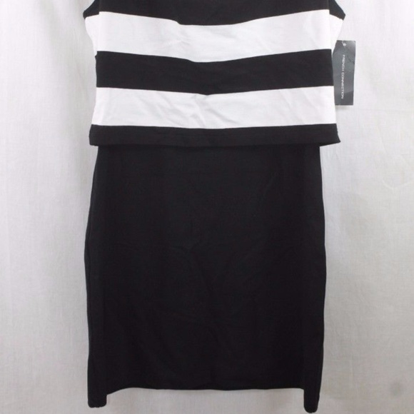 FRENCH CONNECTION BLACK WHITE A-LINE DRESS SIZE 10 - Picture 2 of 8