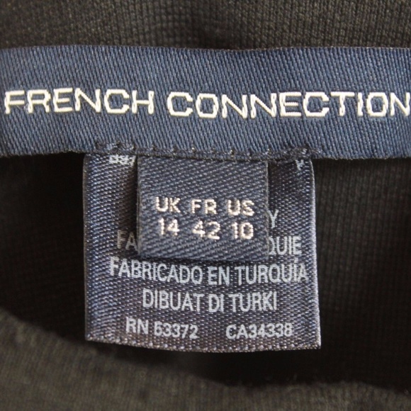 FRENCH CONNECTION BLACK WHITE A-LINE DRESS SIZE 10 - Picture 5 of 8