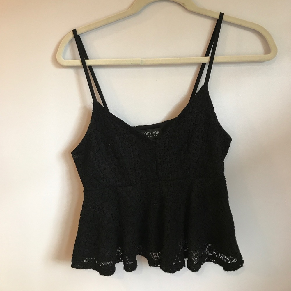 Top shop lace black babydoll tank