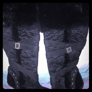 Baby phat rabbit fur boots size 8