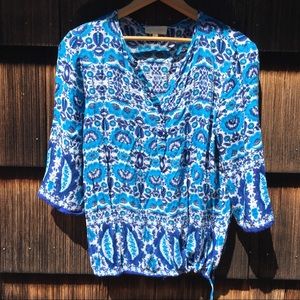 Lucy & Laurel Anthro Crepe Floral Print Blouse