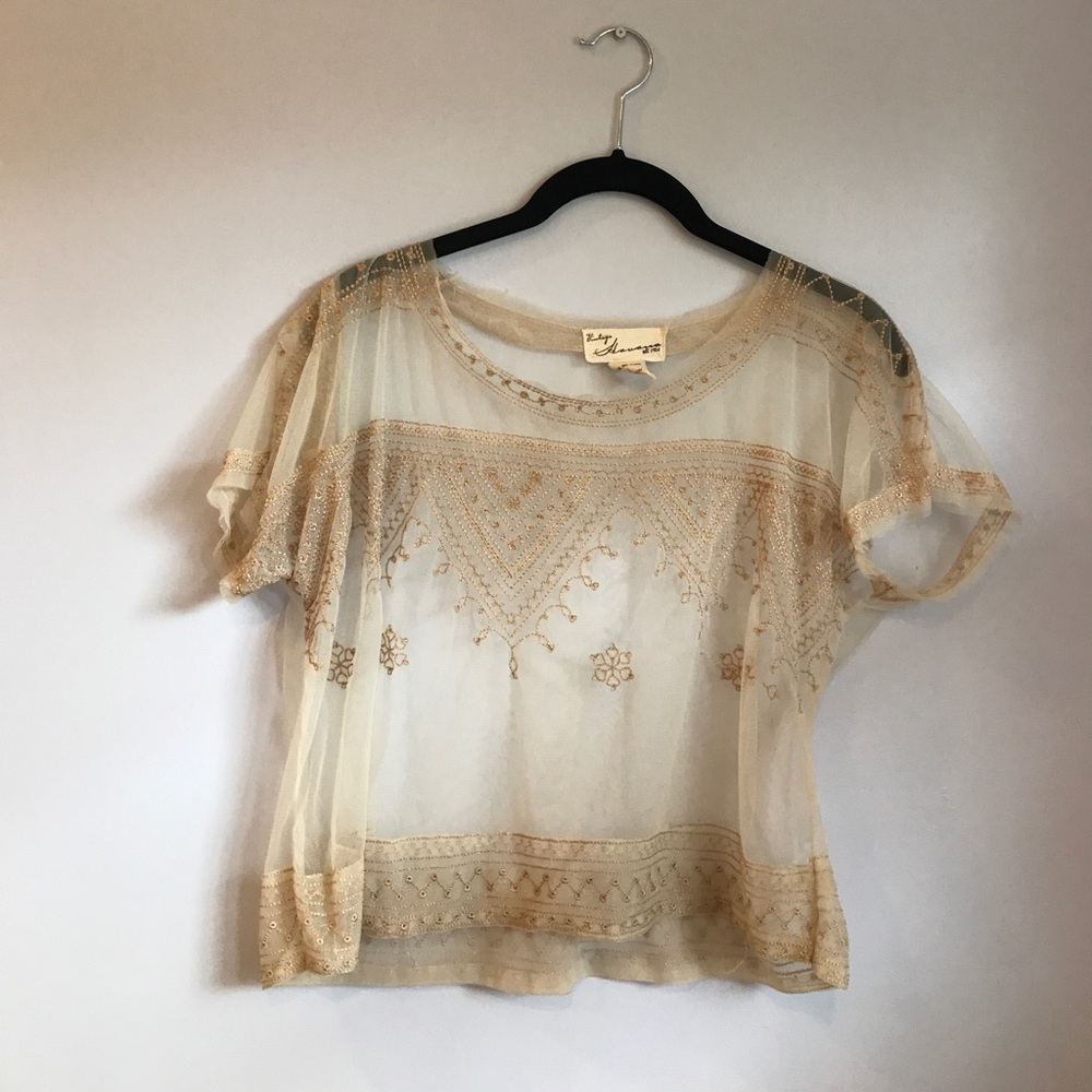 Sheer vintage Havana boho top