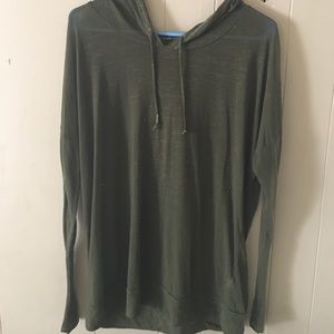 Olive green hoodie top