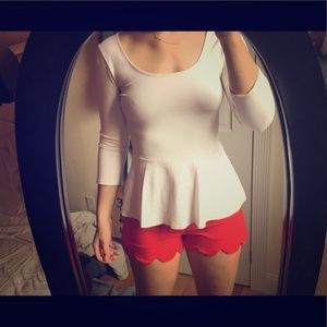 White peplum top!