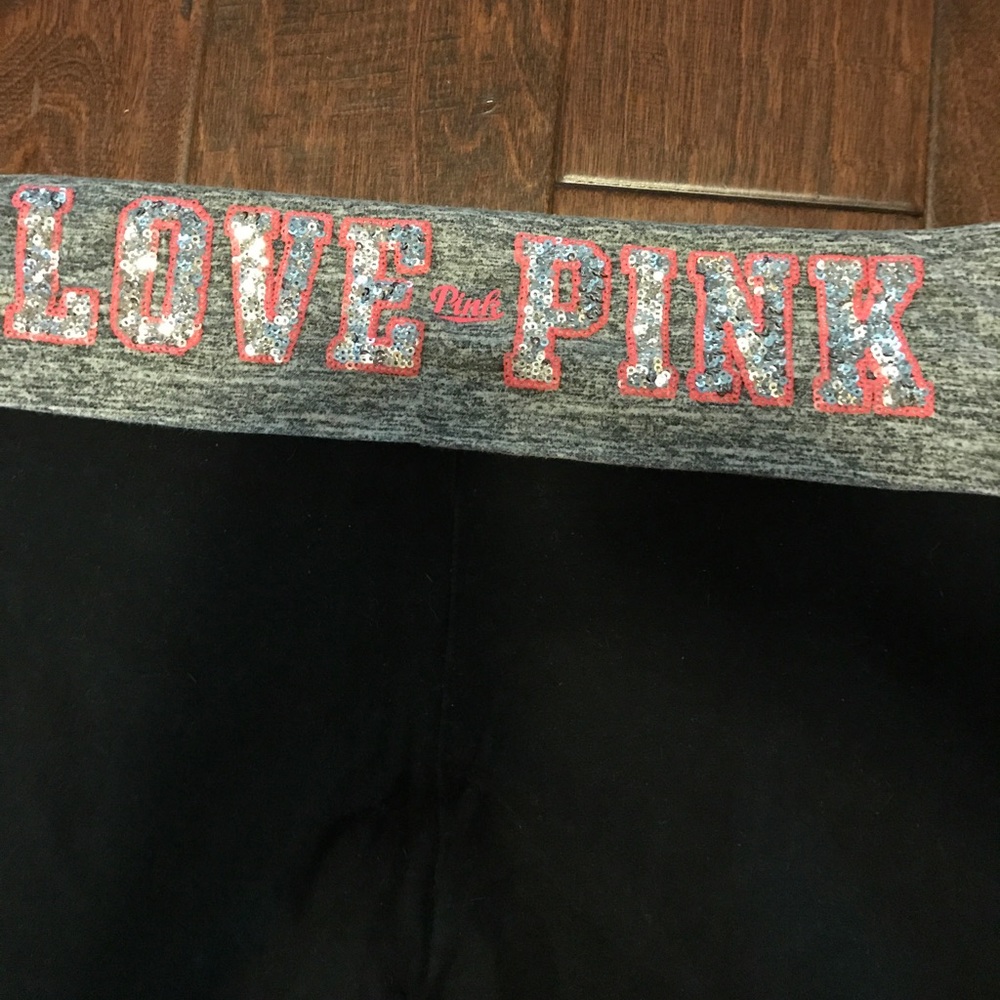 Victoria's Secret pink bling fold-over leggings