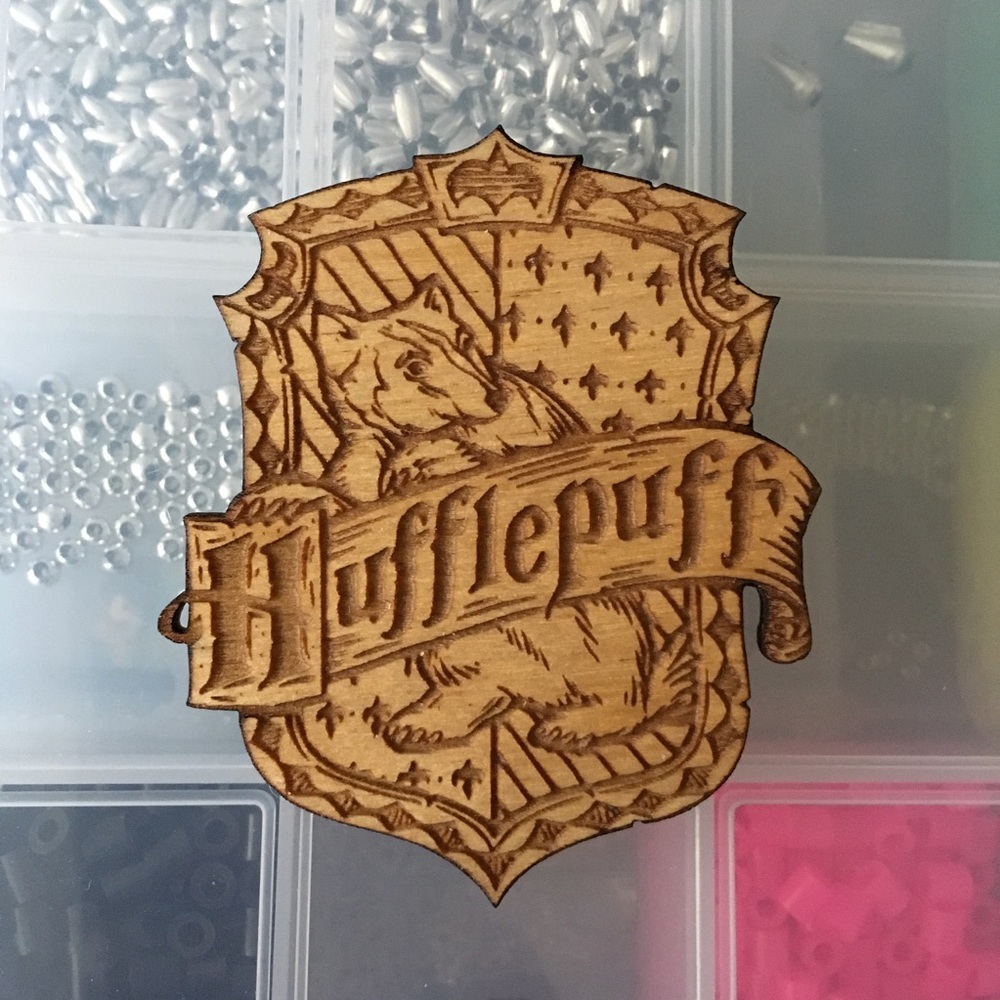 Hufflepuff Harry Potter Laser Cut Wood Pin