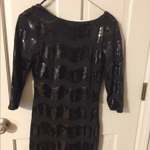 Sequin dress with scoop back