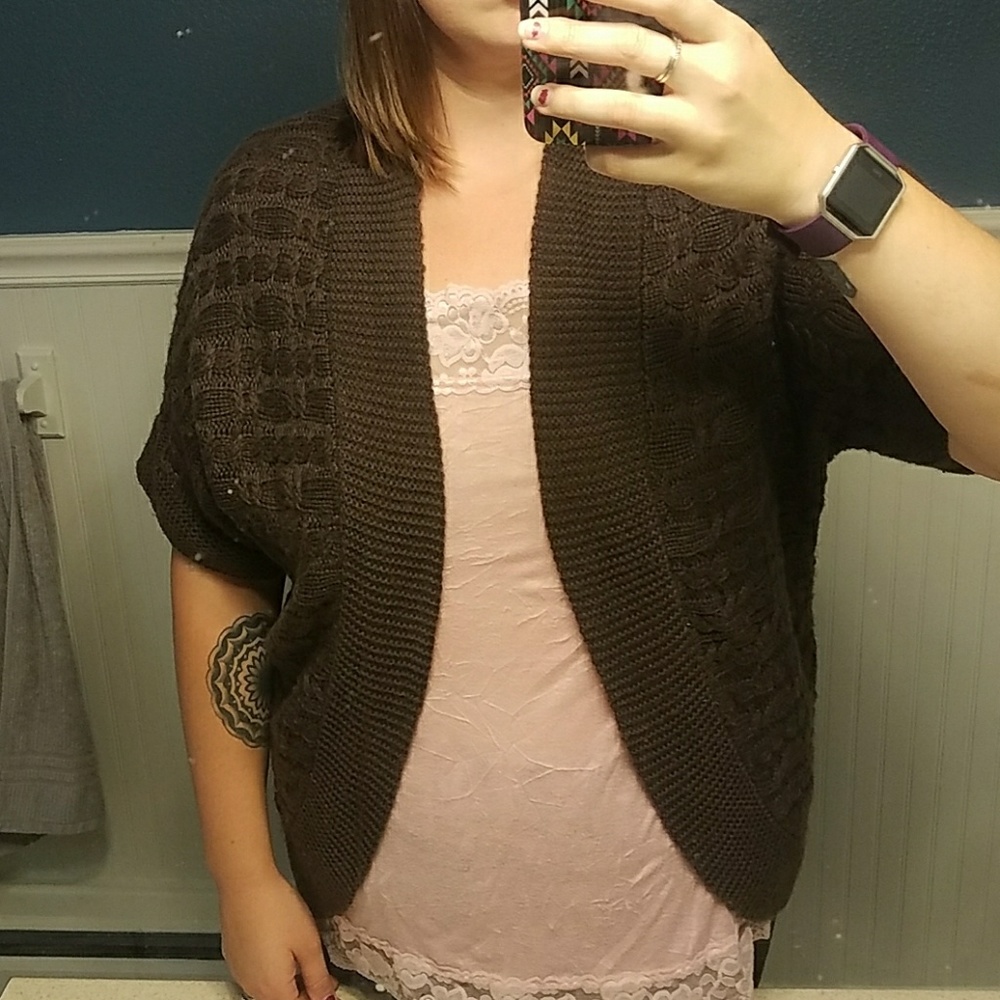 Maurices Comfy brown short sleeve sweater