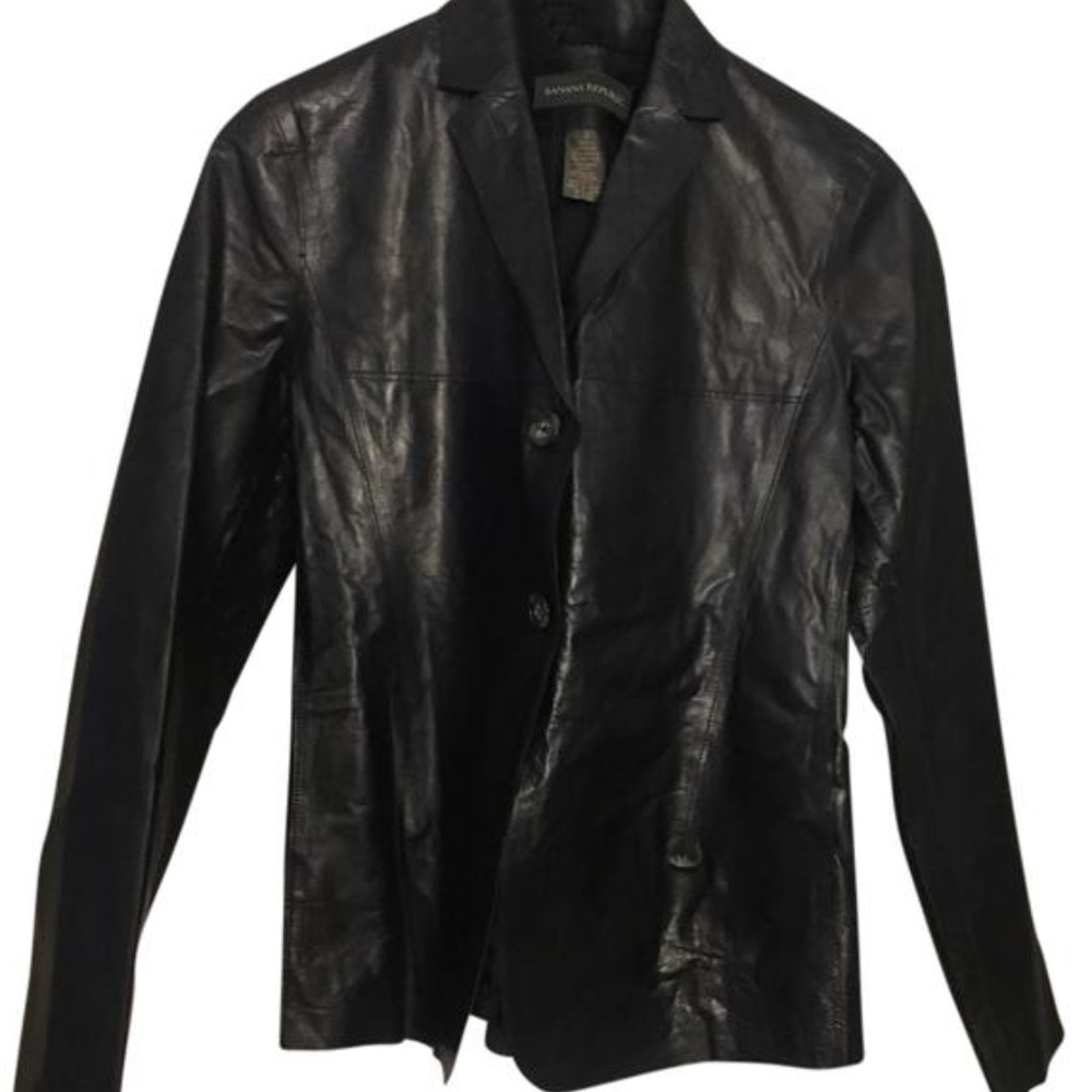Banana Republic Navy Leather Jacket