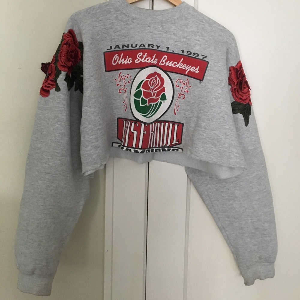 Lf vintage rose cropped sweatshirt