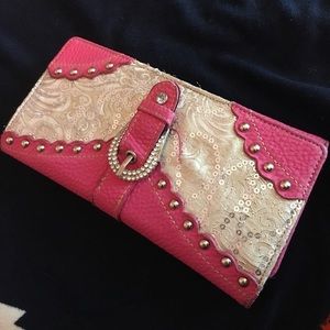Pink Studded Wallet