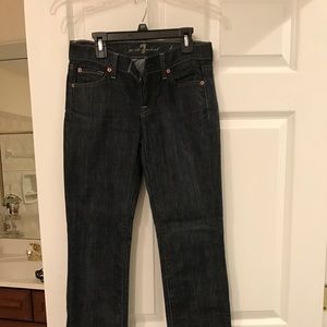 Dark wash skinny/straight 7 jeans 24