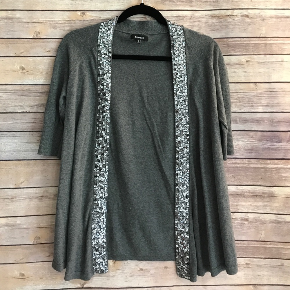 Cardigan with sequence embellishment