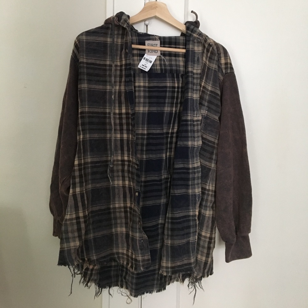 Lf vintage flannel/ hoodie NWT